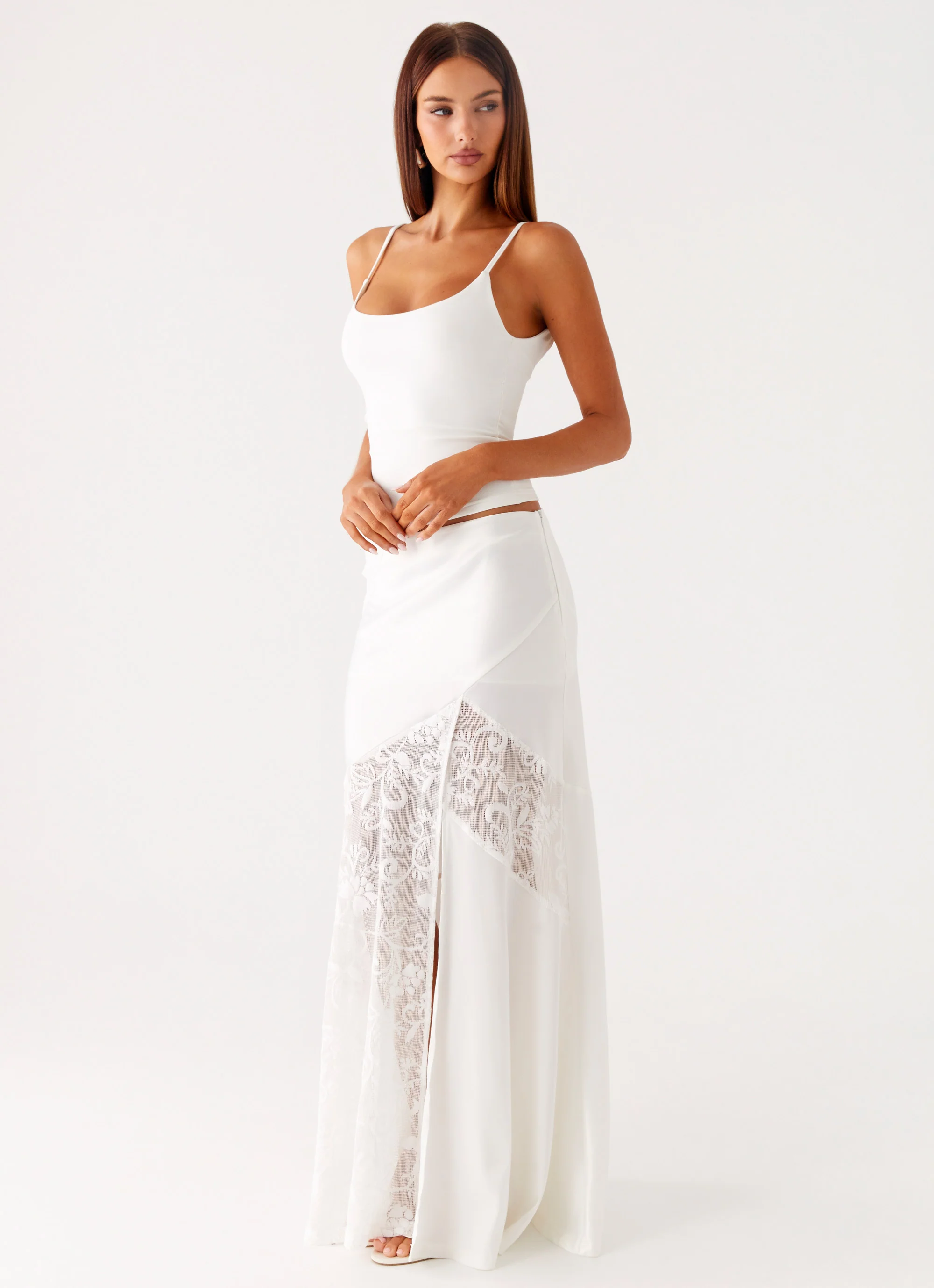 Dasie Lace Maxi Skirt - White
