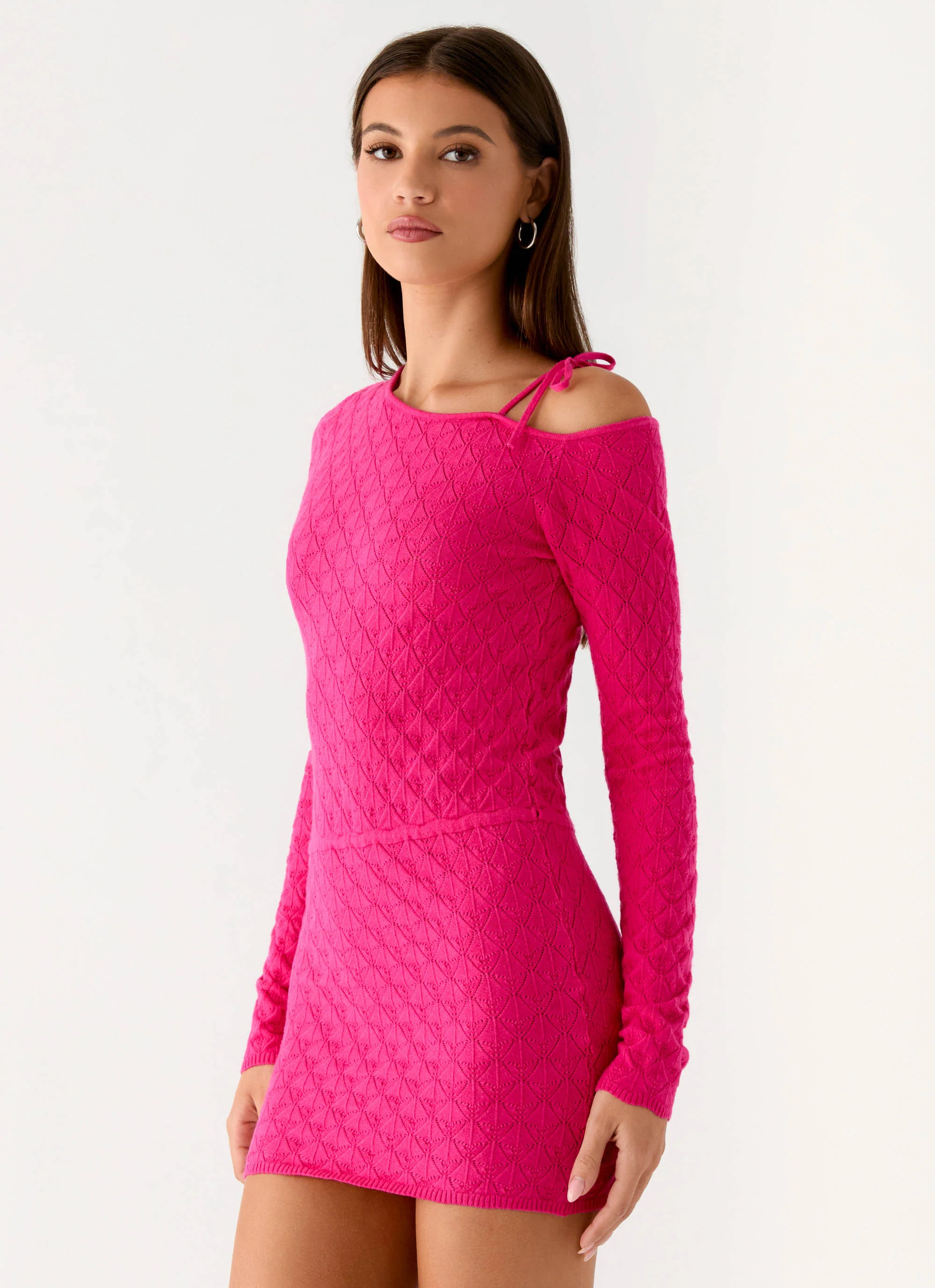Thalia Knit Mini Dress - Fuchsia