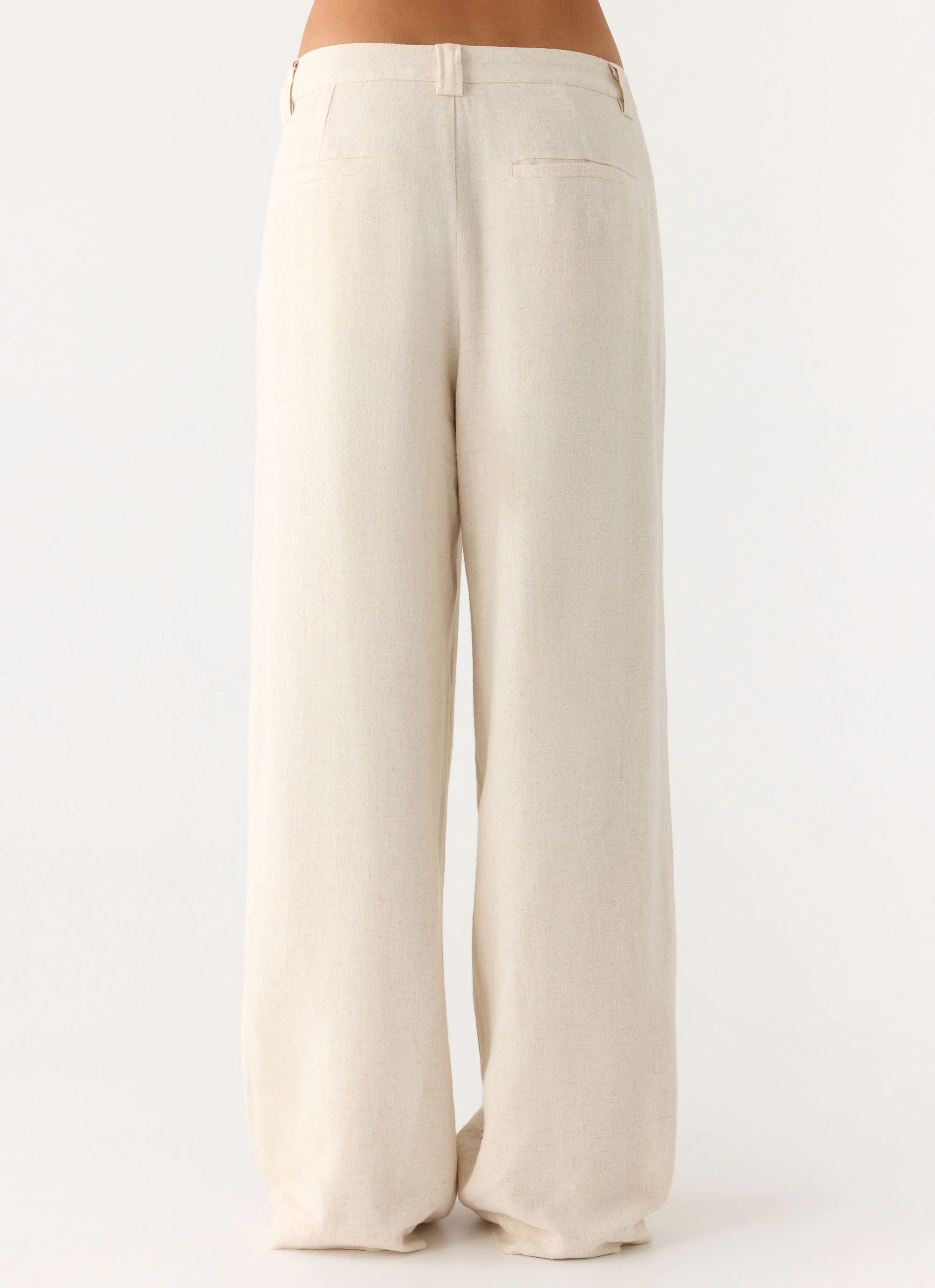 Delong Low Rise Linen Pants - Oatmeal