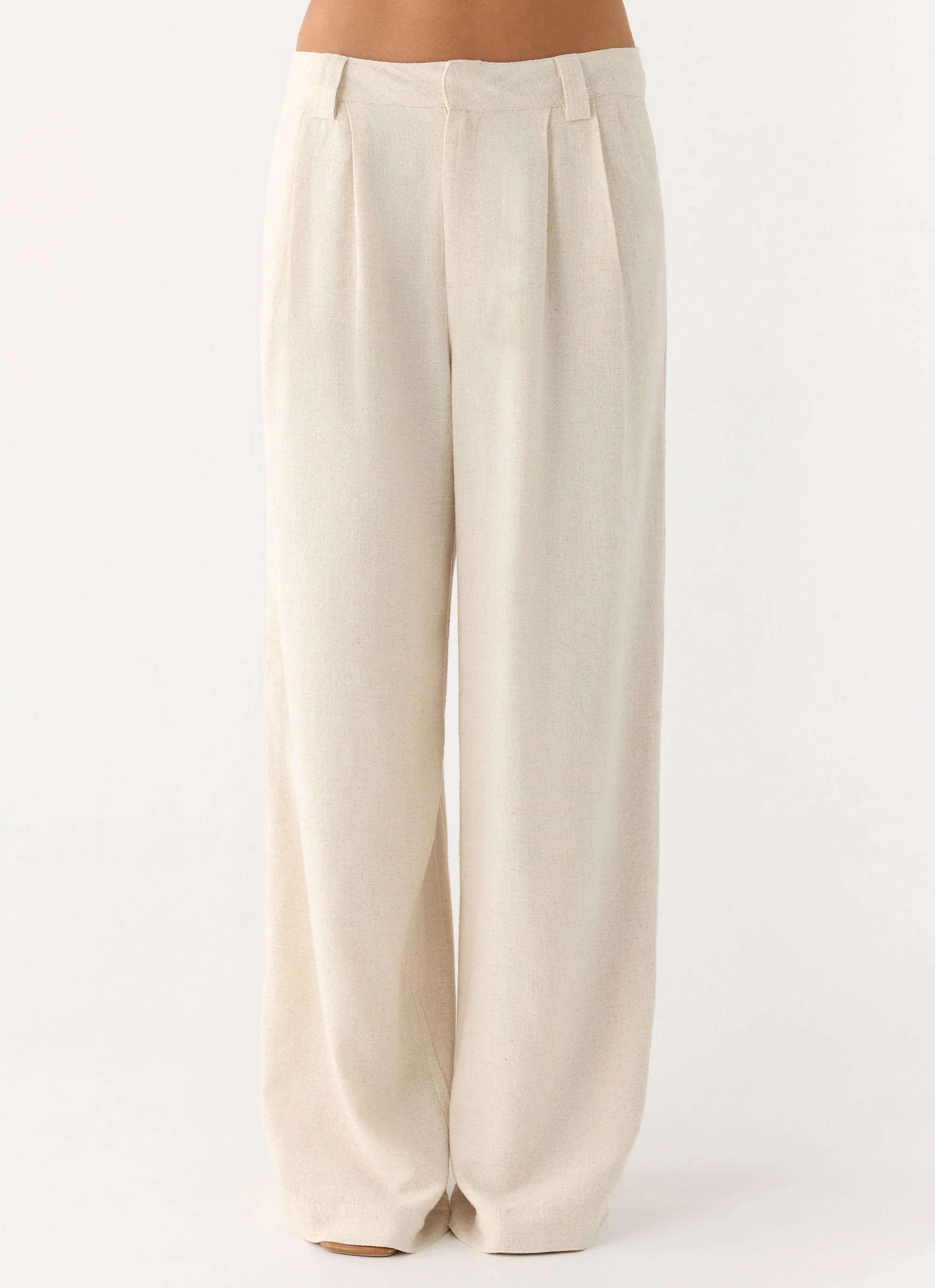 Delong Low Rise Linen Pants - Oatmeal