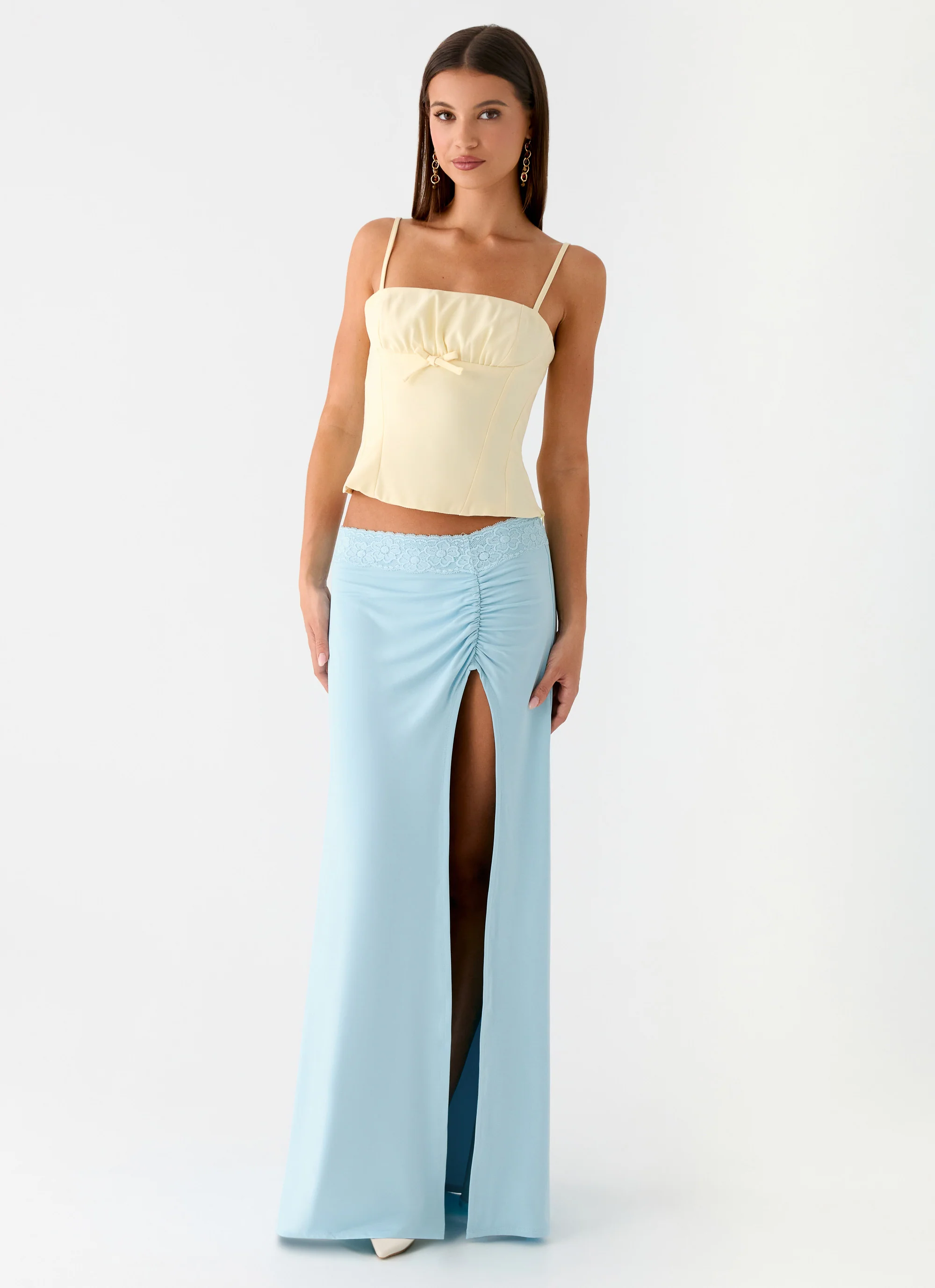 Ocean Plunge Maxi Skirt - Blue