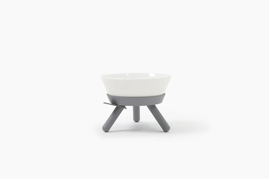 Oreo Elevated Pet Feeder Table . Gray. Short