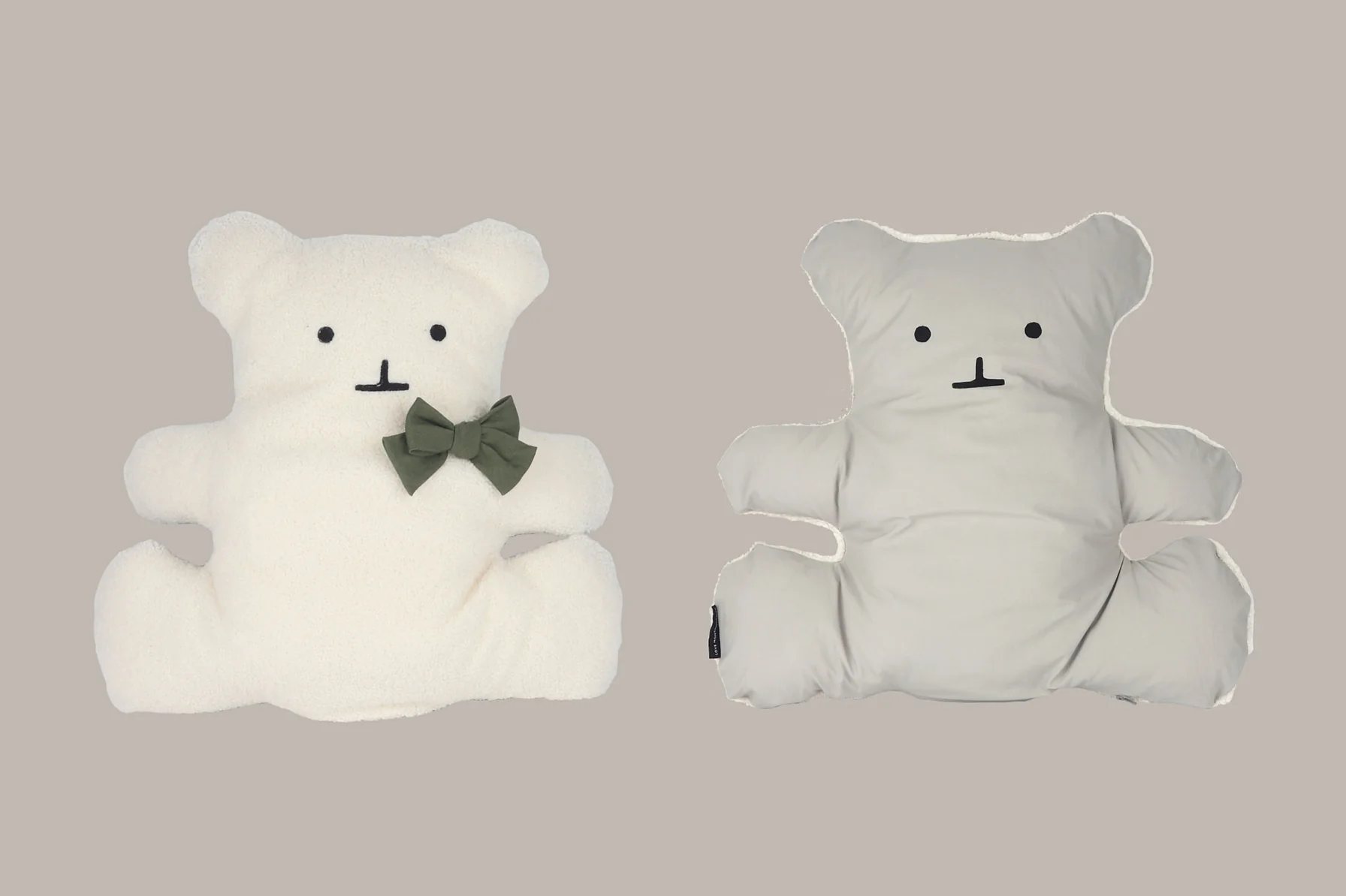 BEAR CUSHION . WHITE