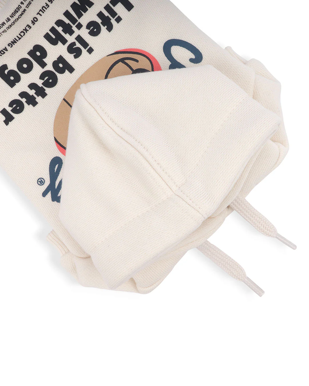 Life is Better with Dog hoodie . For Dogs . Cream