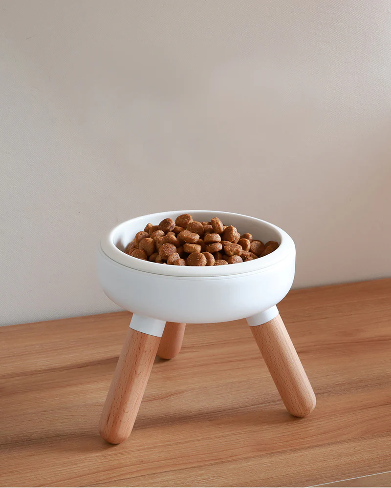 Oreo Elevated Pet Table Wood . Beech . Tall