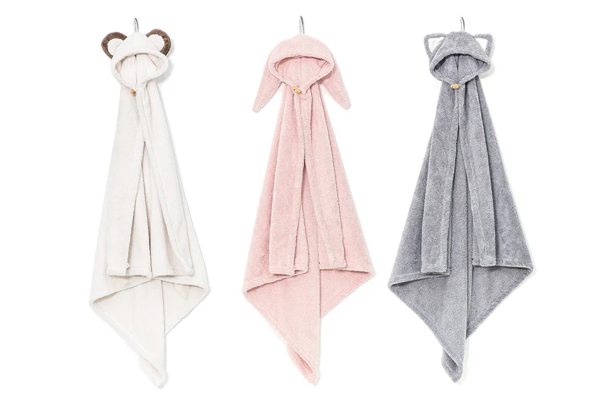 Animal hood towel . rabbit