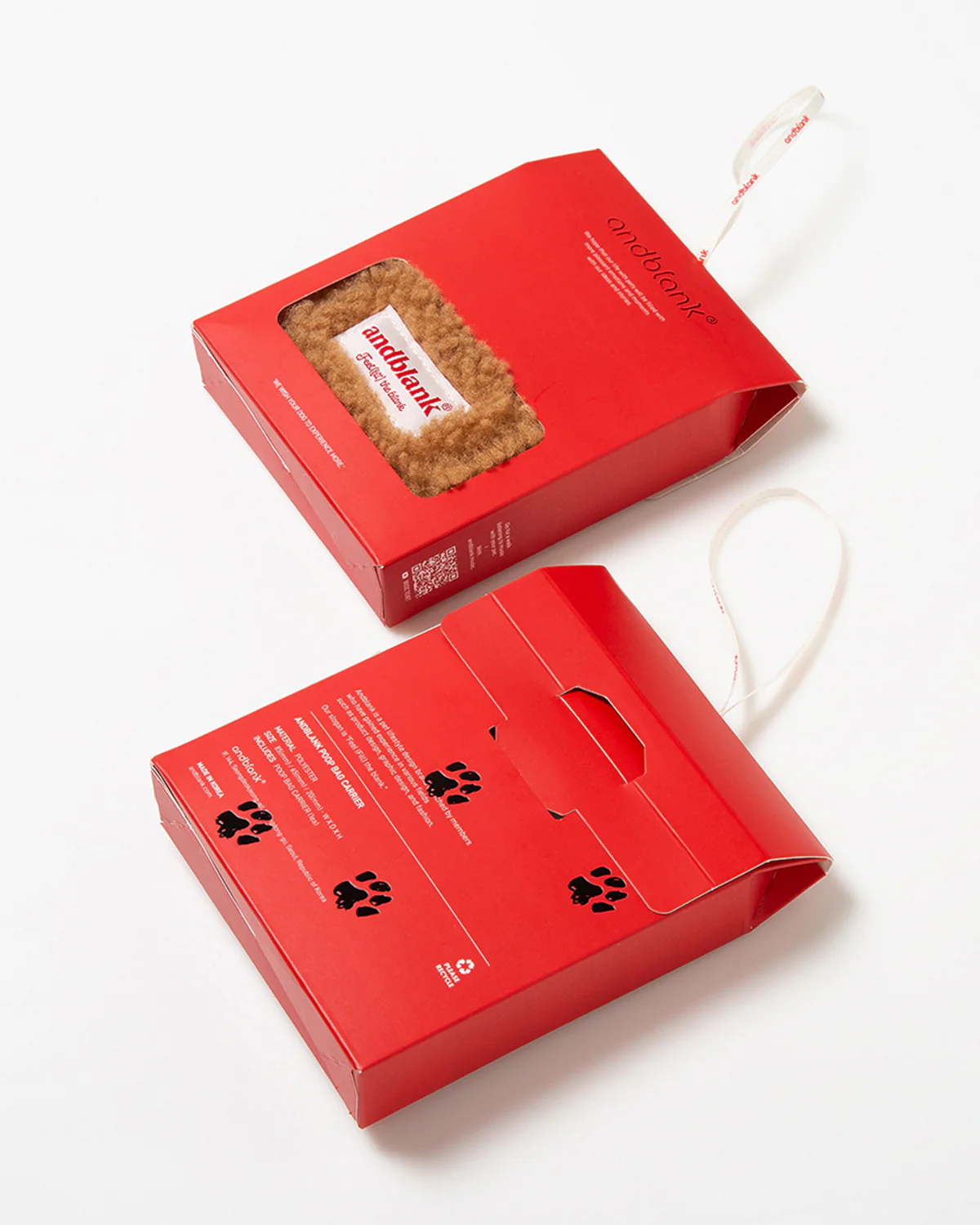 Fleece poop bag case . Camel