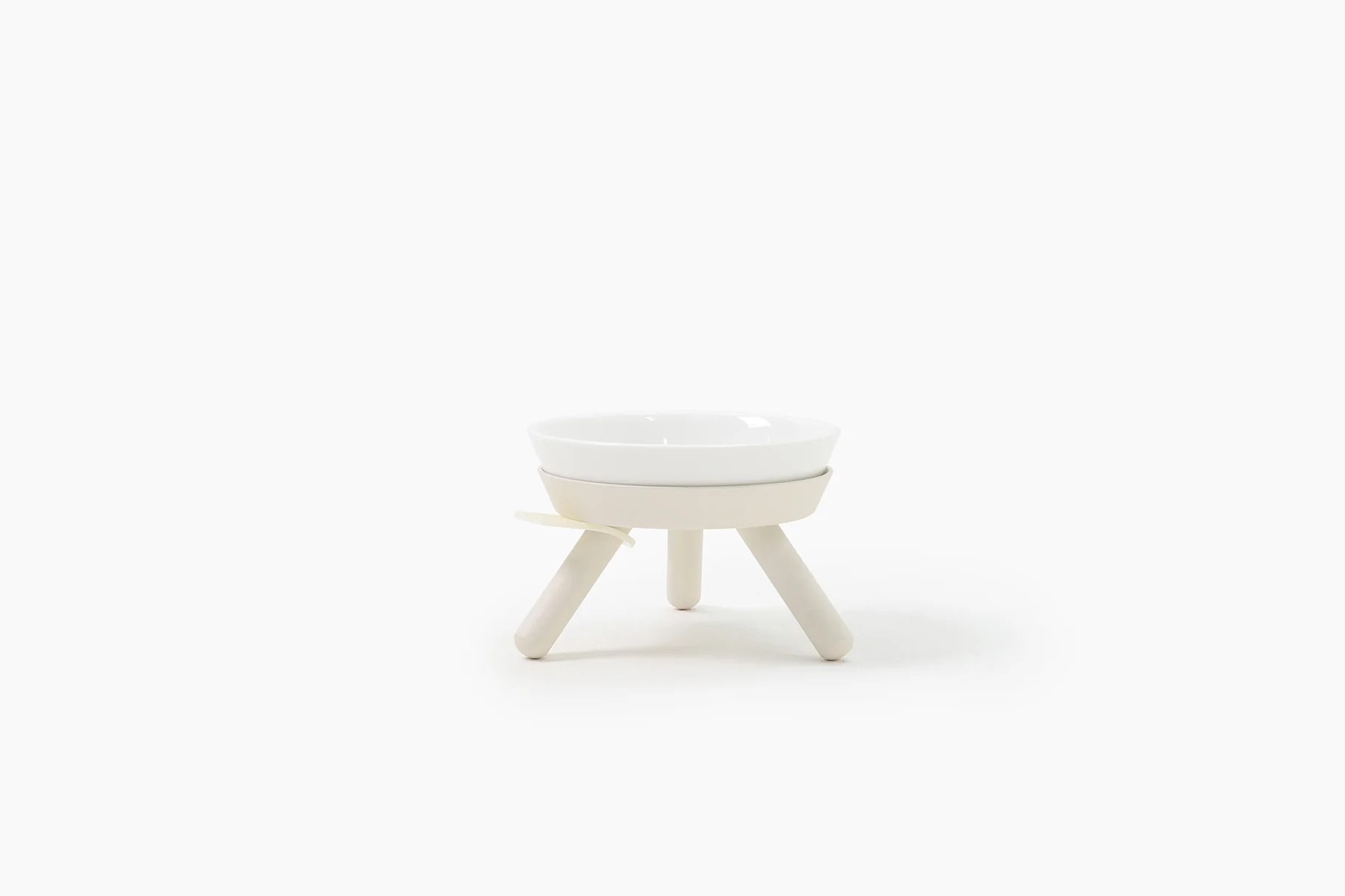 Oreo Elevated Pet Feeder Table . White . Short