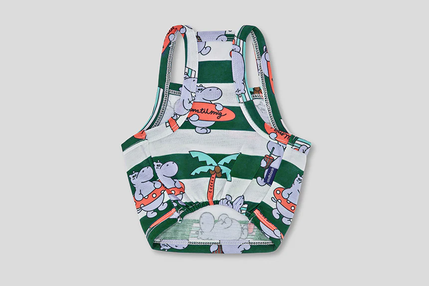 ALOHA HIPPO CROP TEE . EMERALD GREEN