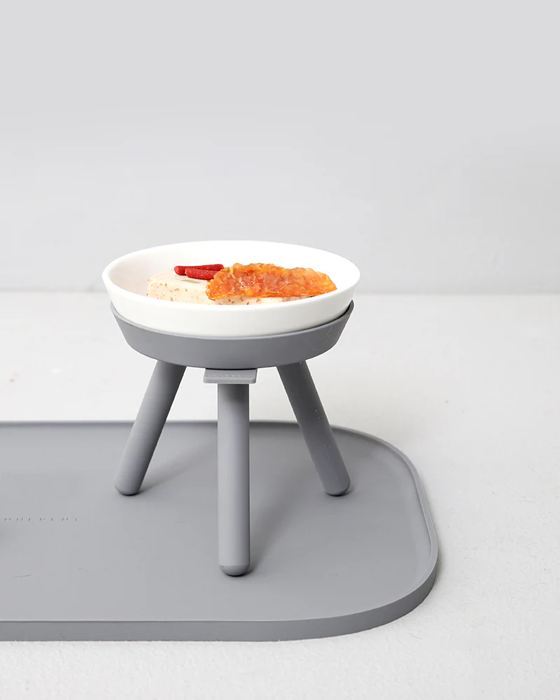Oreo Elevated Pet Feeder Table . Gray . Tall
