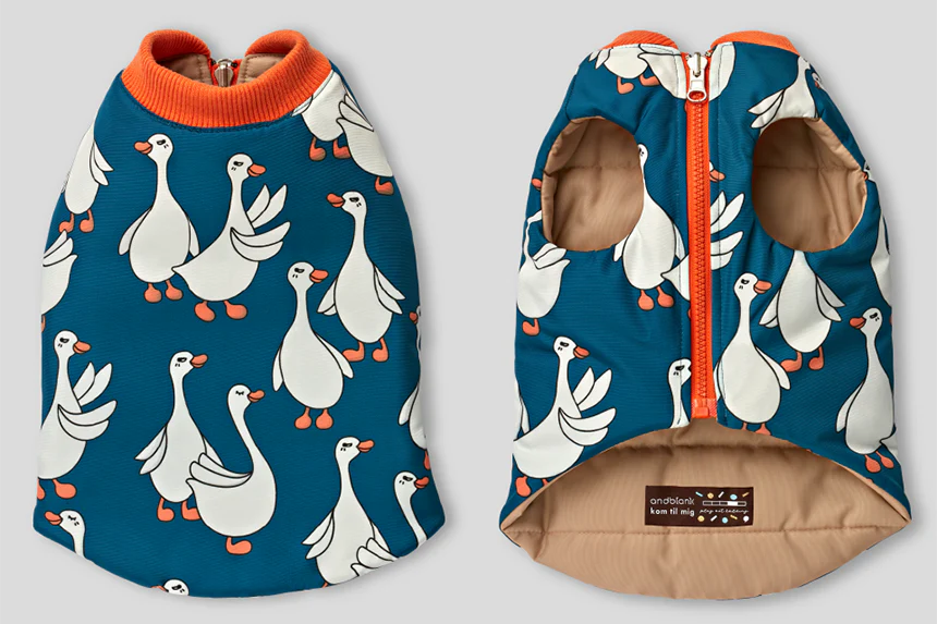 Flying Duck Reversible Padding Jacket . Blue