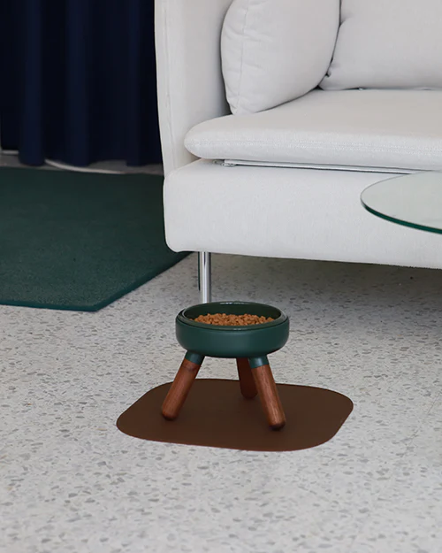 Oreo Elevated Pet Table Wood . Dark Green . Tall