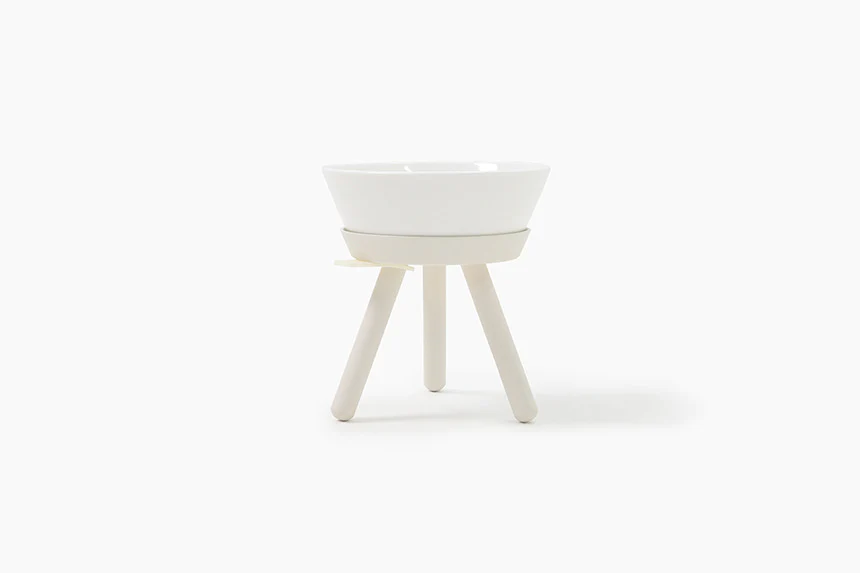 Oreo Elevated Pet Feeder Table. White . Tall