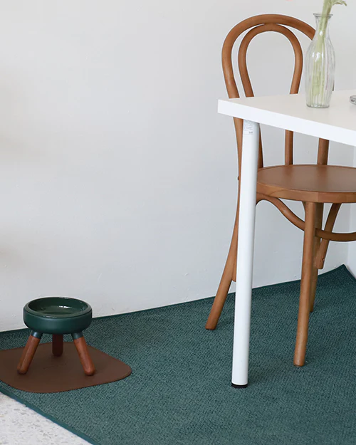Oreo Elevated Pet Table Wood . Dark Green . Tall