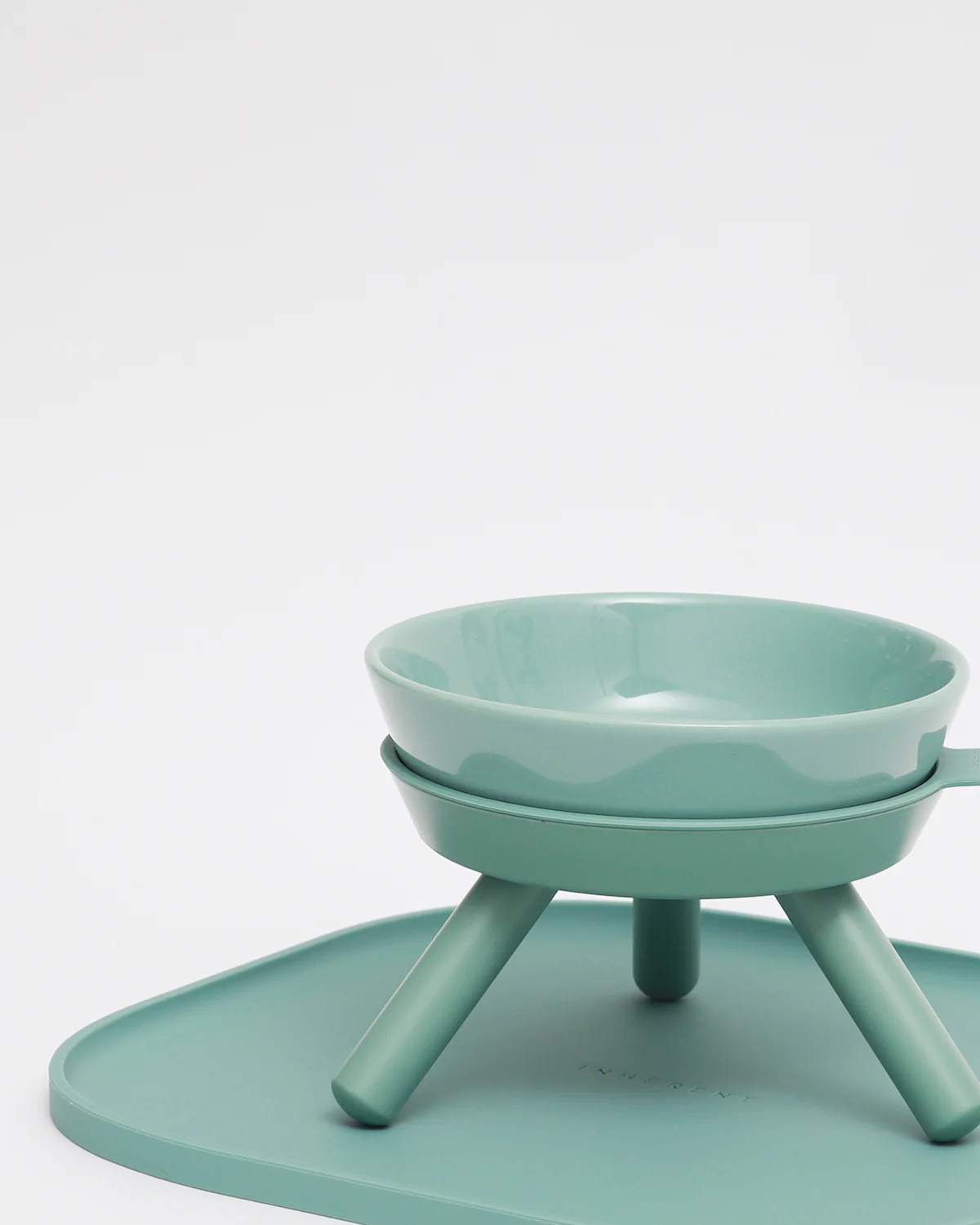 Oreo Elevated Pet Feeder Table . Jade Green . Short