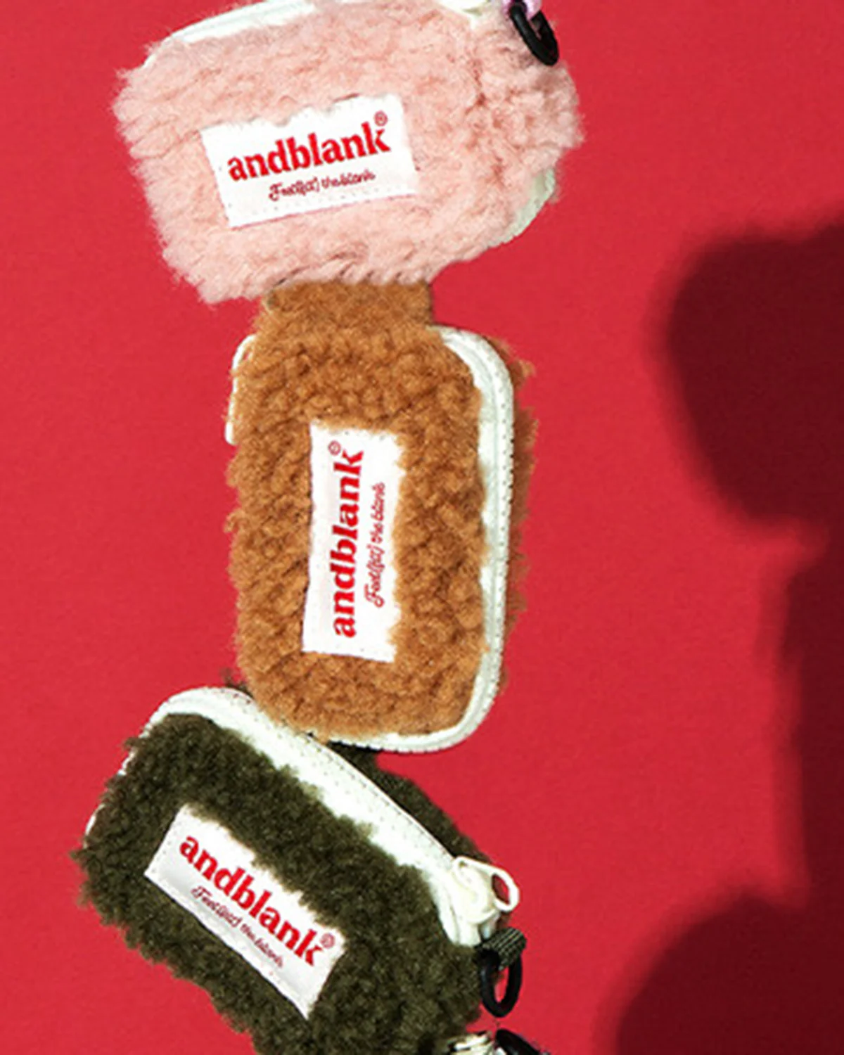 Fleece poop bag case . Camel