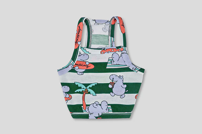 ALOHA HIPPO CROP TEE . EMERALD GREEN