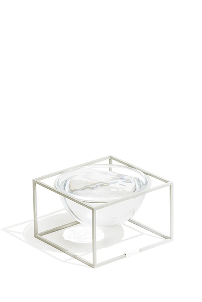 Moonlight Elevated Pet Glass Table. Gray. Short