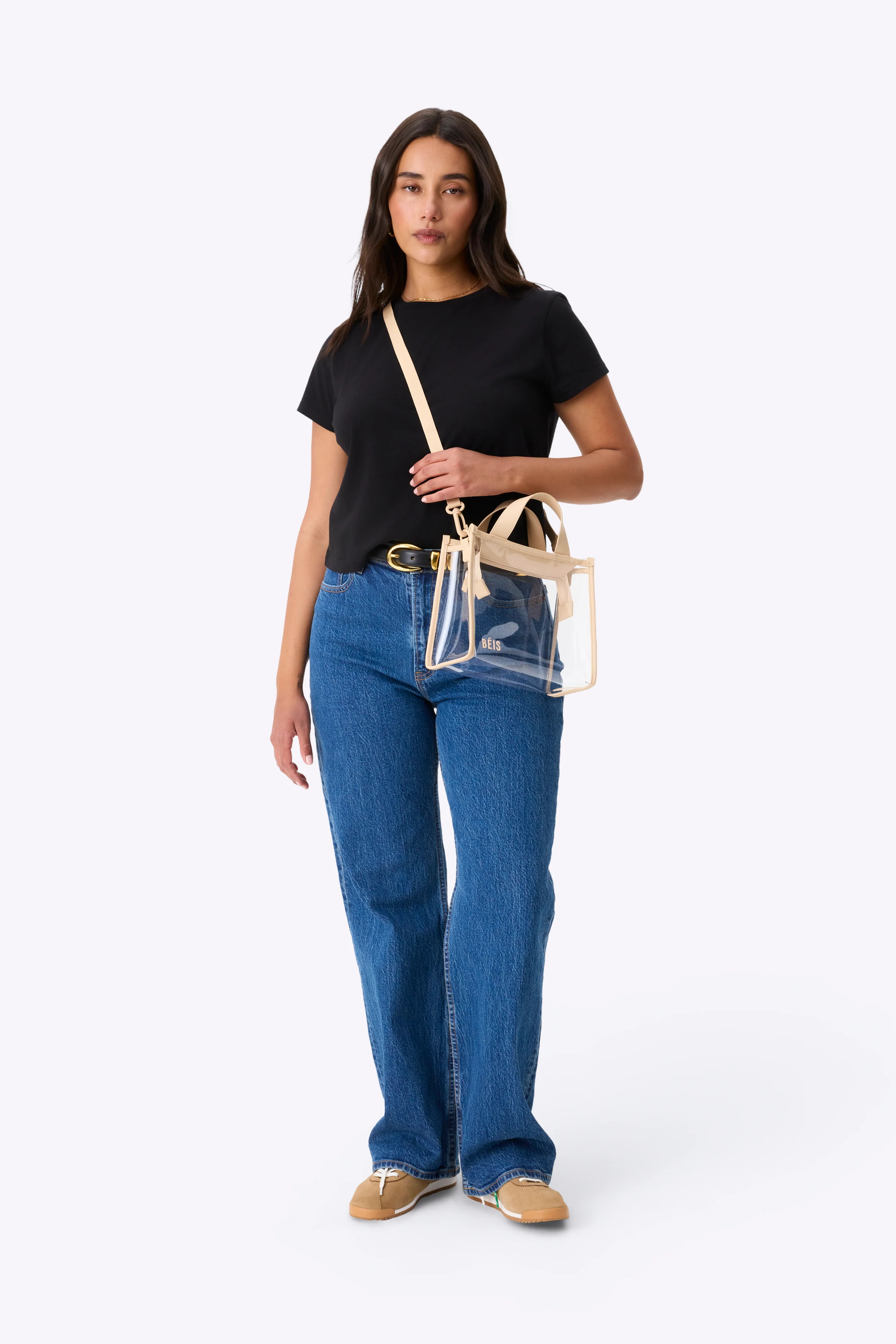 The Stadium Crossbody in Beige