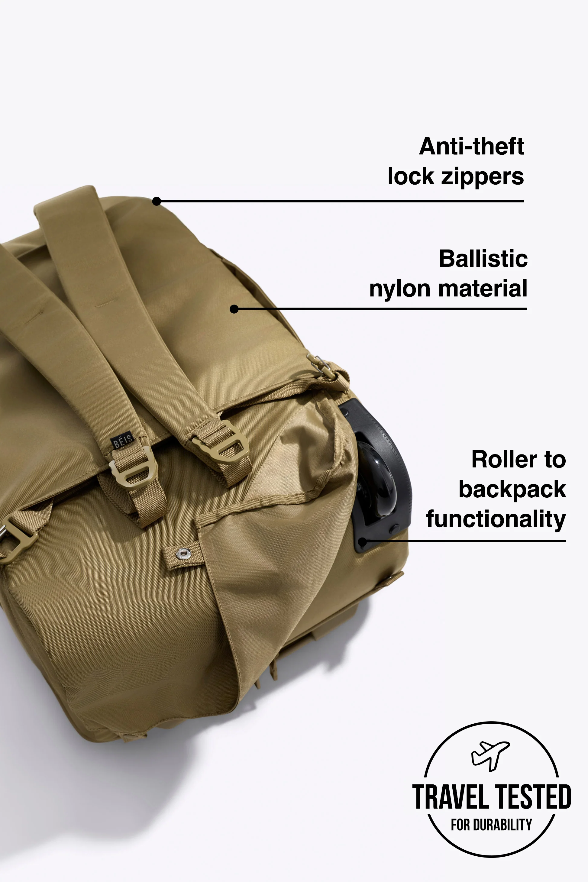The Pro Travel Backpack in Khaki