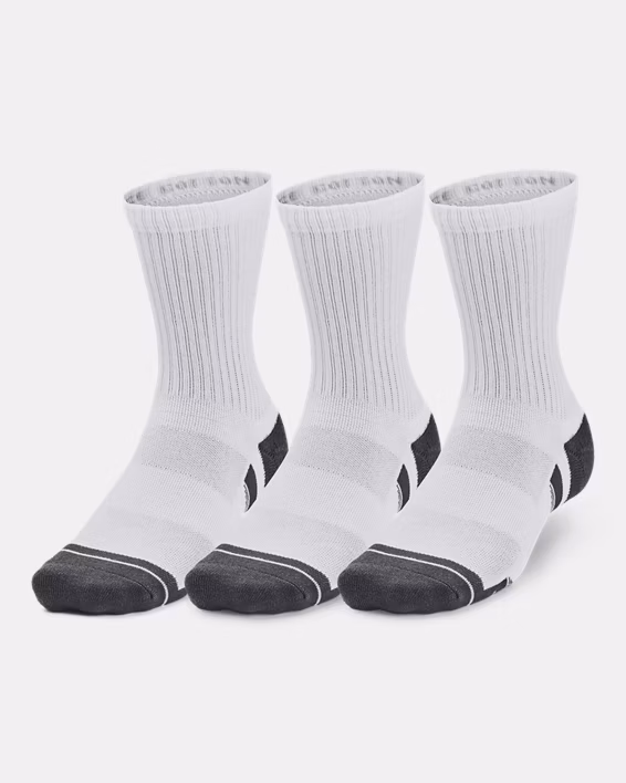 UA Performance Cotton Unisex 3-Pack Mid-Crew Socks