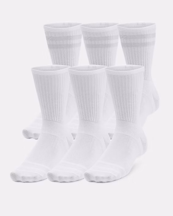 UA Essential Unisex 6-Pack Crew Socks