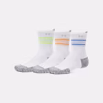 UA ArmourDry® Run Cushion Unisex 3-Pack Mid-Crew Socks