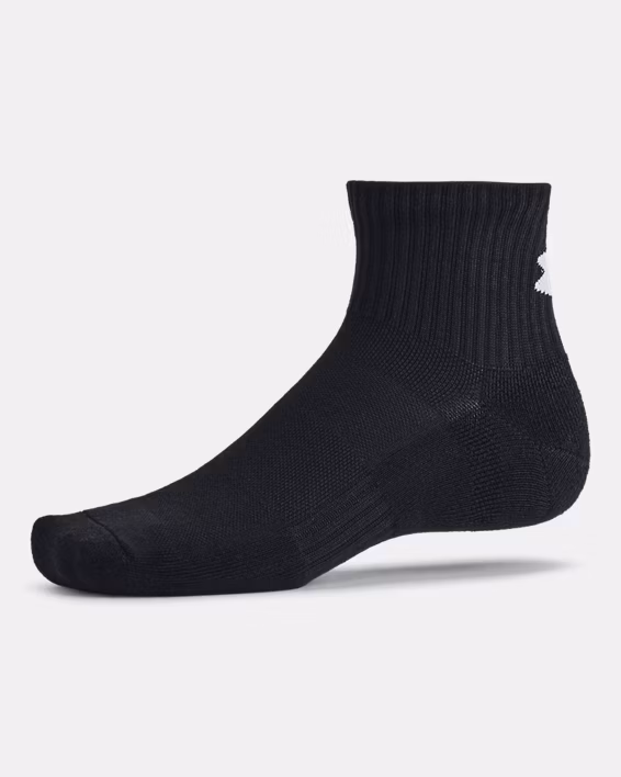 UA Training Cotton Unisex 3-Pack Quarter Socks