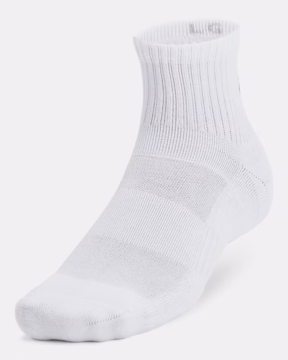 UA Training Cotton Unisex 3-Pack Quarter Socks