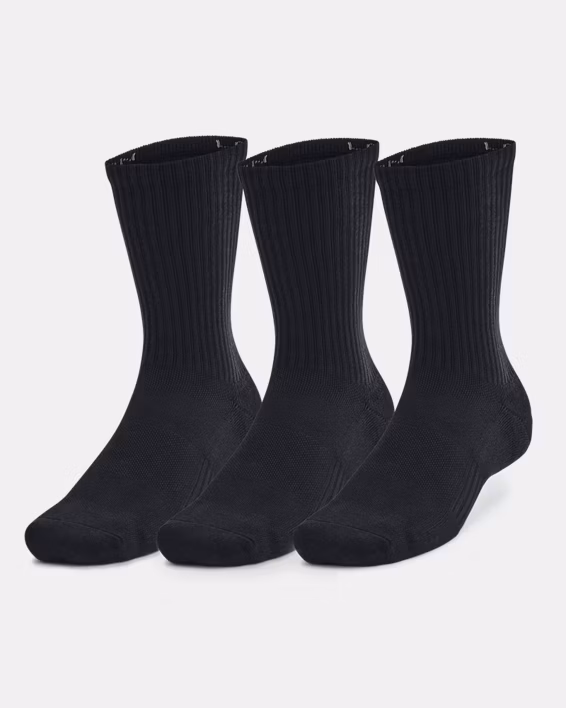 UA Training Cotton Unisex 3-Pack Crew Socks