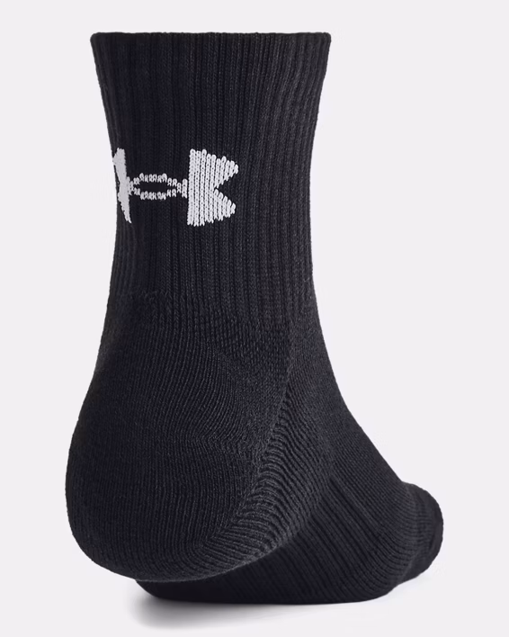 UA Training Cotton Unisex 3-Pack Quarter Socks