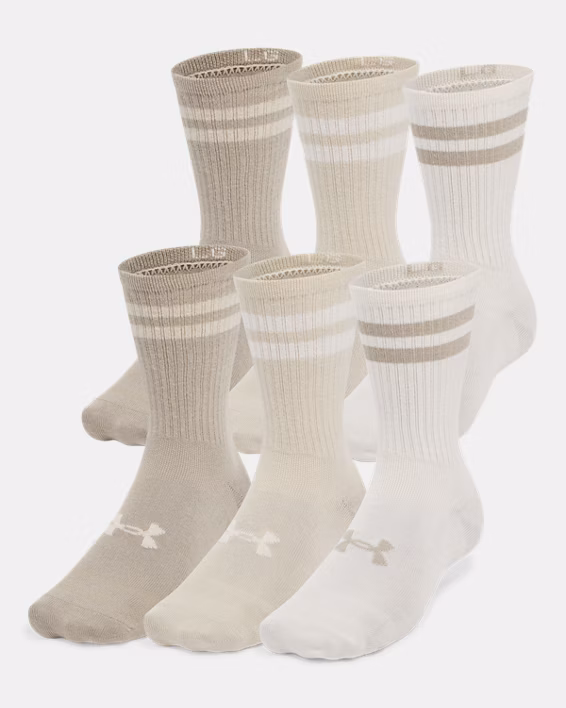 UA Essential Unisex 6-Pack Crew Socks