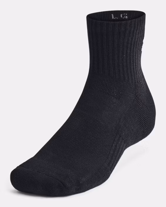 UA Training Cotton Unisex 3-Pack Quarter Socks