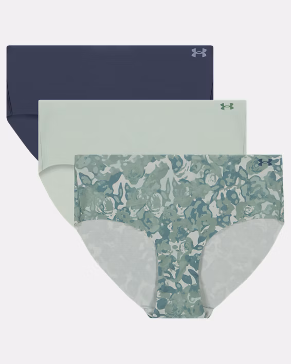 UA Pure Stretch Printed Women's 3-Pack No Show Hipster