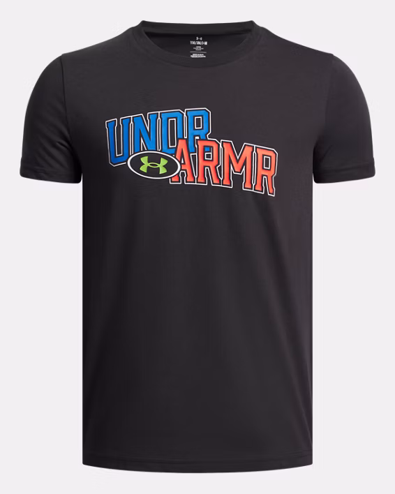 UA Overlay Wordmark Boys' Short Sleeve