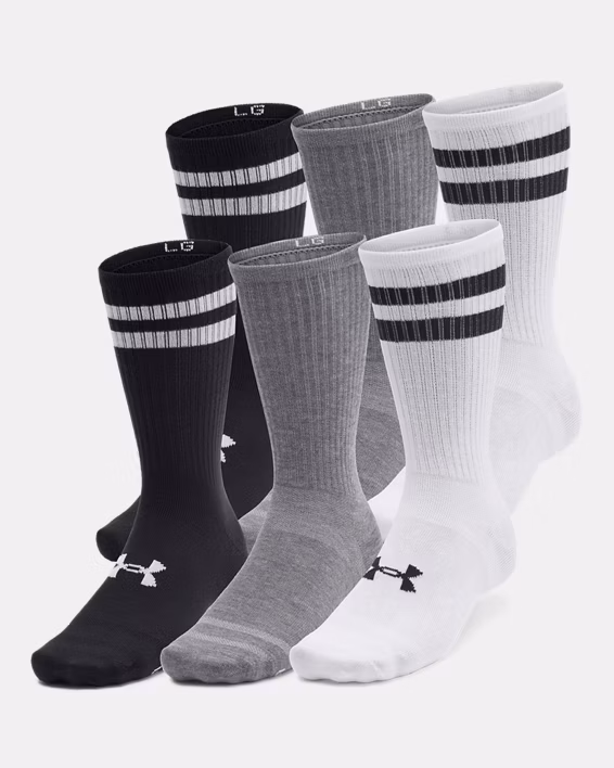 UA Essential Unisex 6-Pack Crew Socks