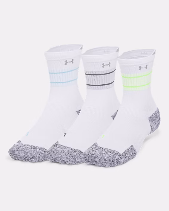UA ArmourDry® Run Cushion Unisex 3-Pack Mid-Crew Socks
