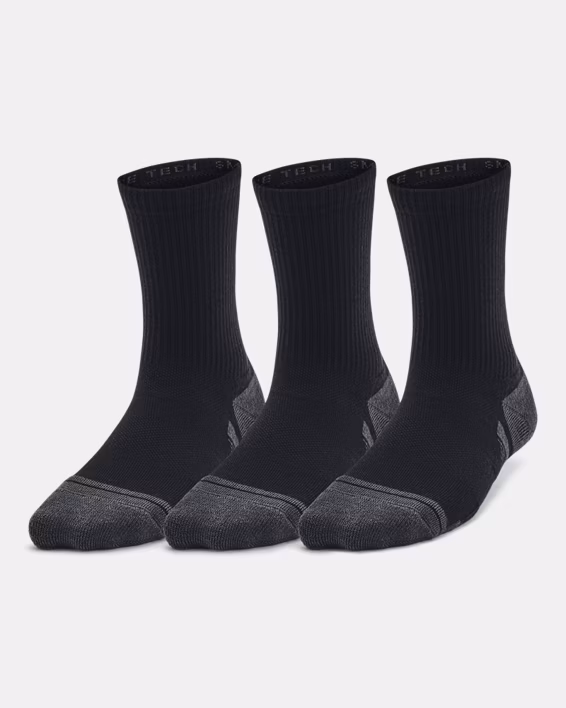 UA Performance Tech Kids' 3-Pack Crew Socks