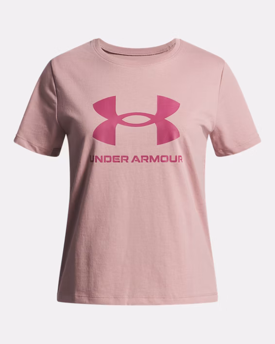 UA Big Logo Girls' Short Sleeve