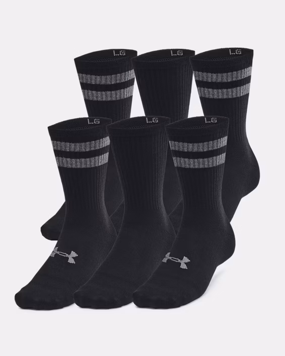 UA Essential Unisex 6-Pack Crew Socks