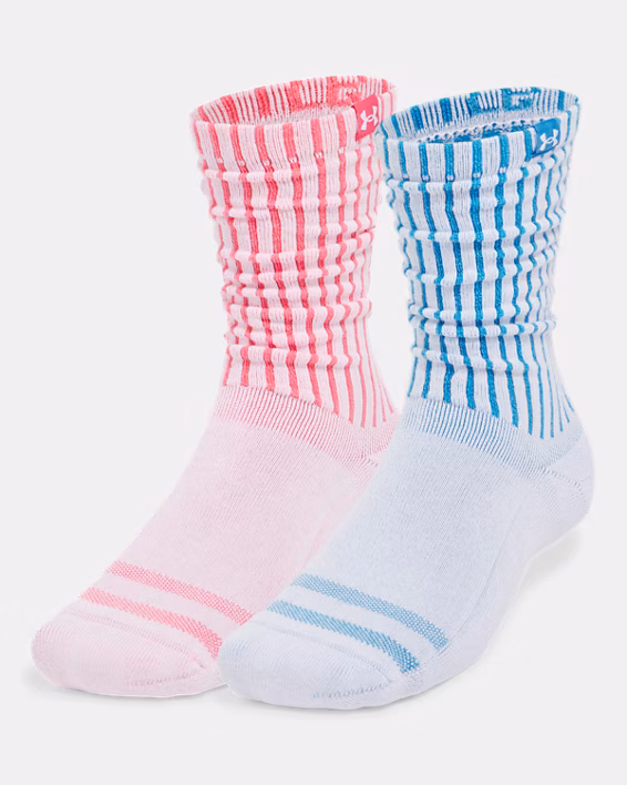 UA Sportstyle Cotton Scrunch Unisex 2-Pack Crew Socks