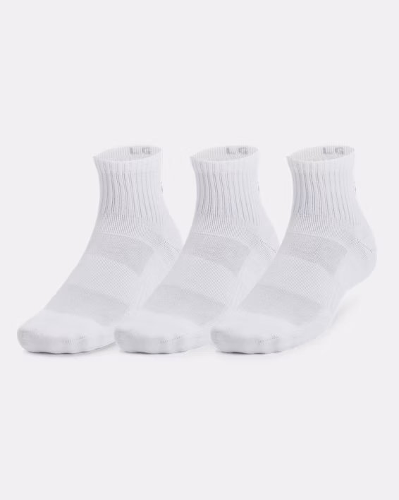 UA Training Cotton Unisex 3-Pack Quarter Socks