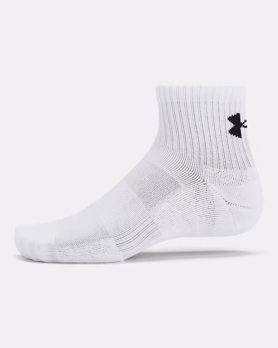 UA Training Cotton Unisex 3-Pack Quarter Socks