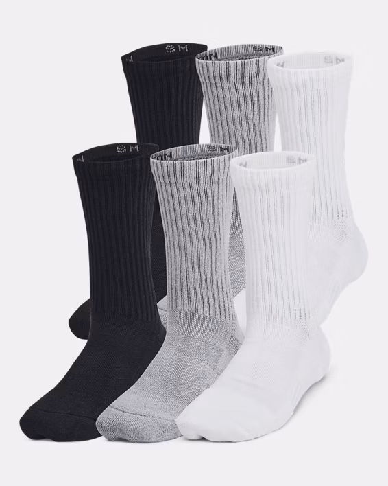 UA Training Cotton Kids' 6-Pack Crew Socks