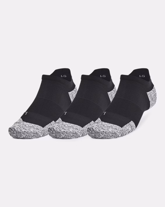 UA ArmourDry® Unisex Run Cushion 3-Pack No Show Socks