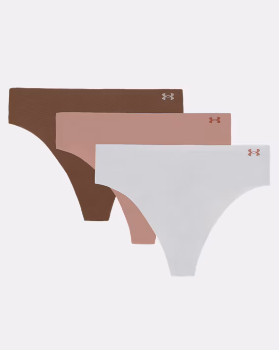 UA Pure Stretch Women's 3-Pack No Show Thong