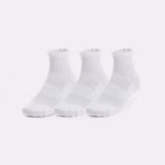 UA Training Cotton Unisex 3-Pack Quarter Socks