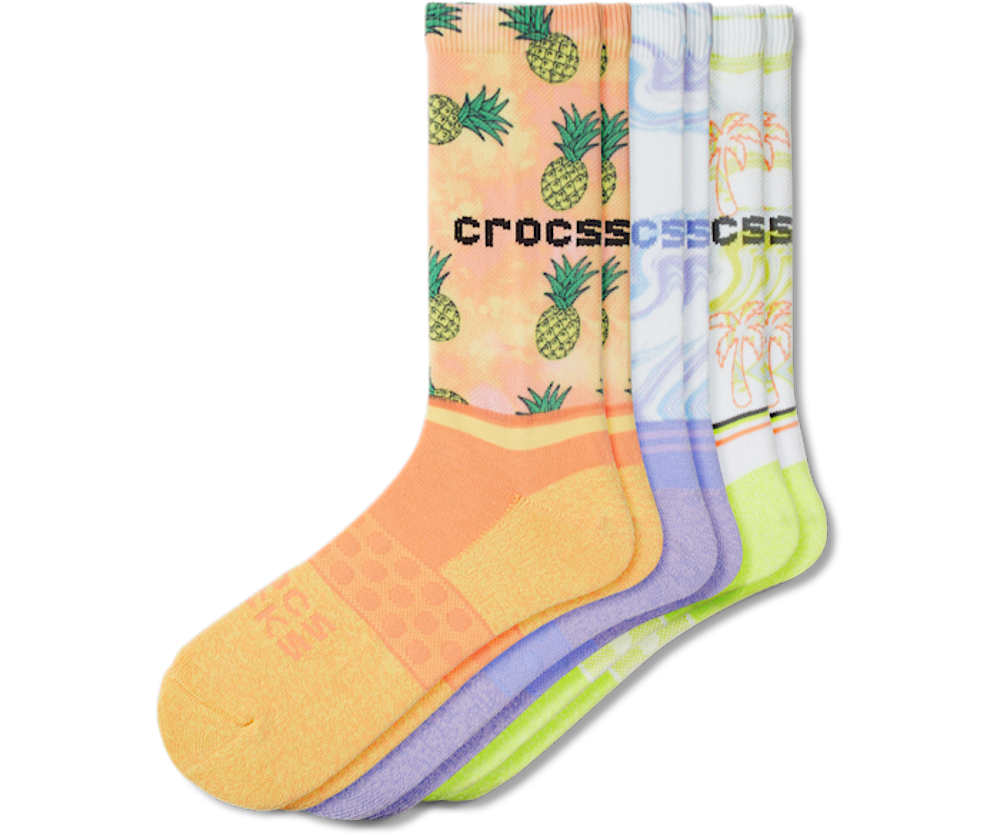 Crocs Socks Adult Crew Retro Resort 3 Pack