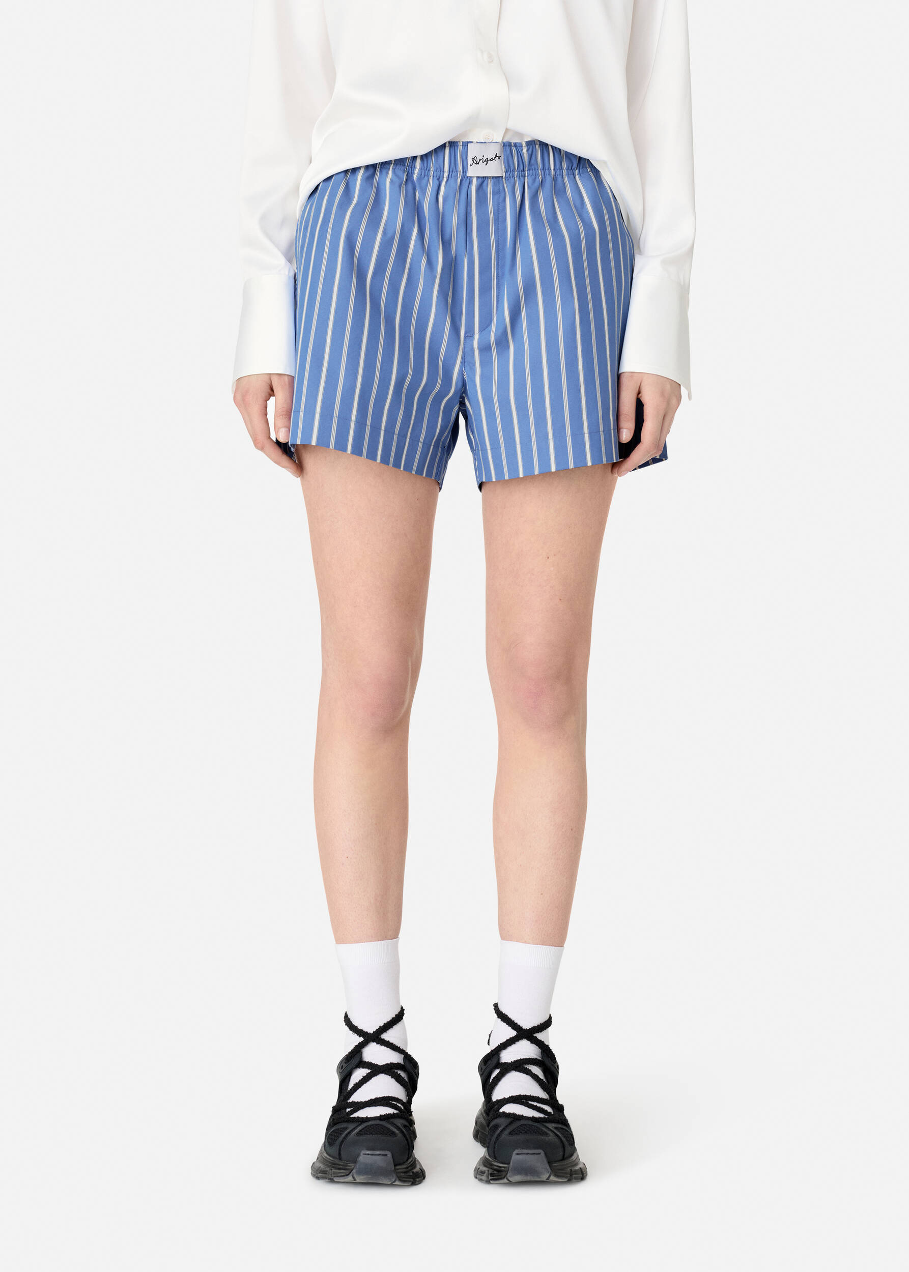 Striped Cotton Shorts