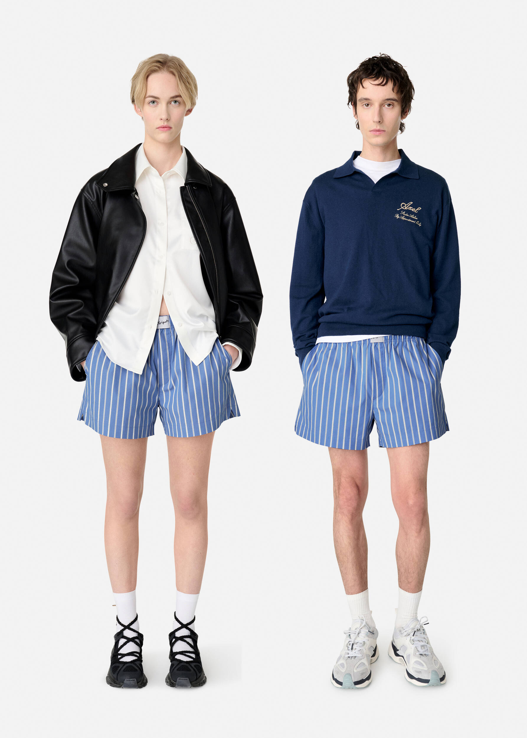 Striped Cotton Shorts